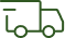 Icône de camion de livraison vert foncé, symbolisant le transport de marchandises, l'expédition rapide ou la logistique.